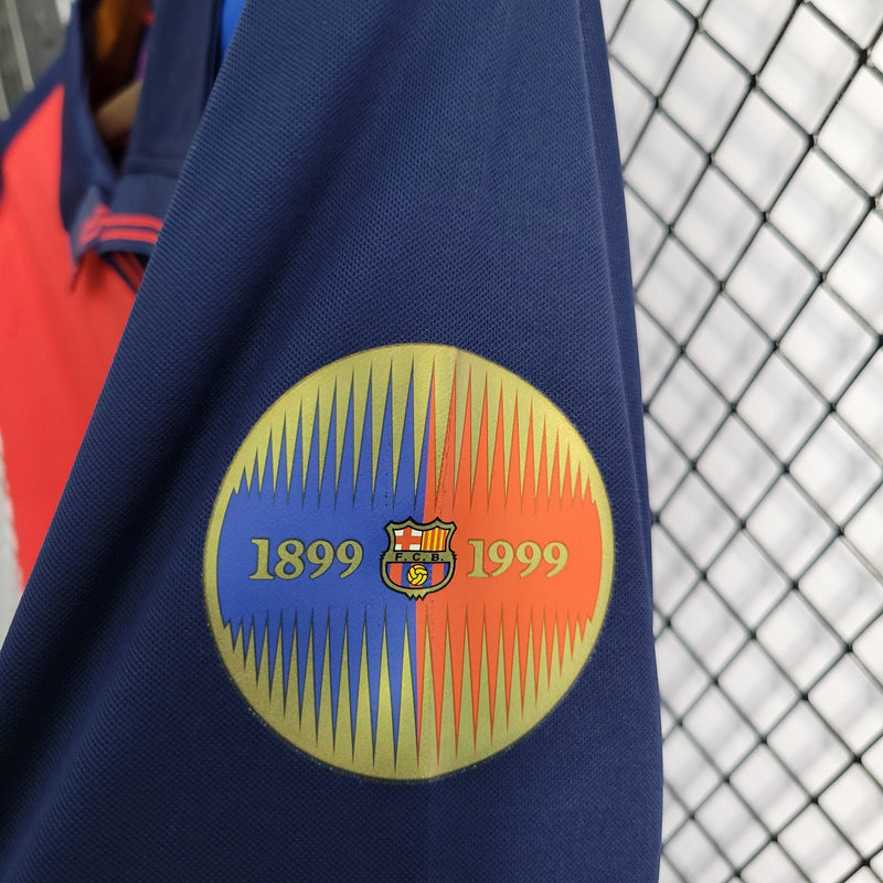 Camisa Barcelona Edição Comemorativa 100 Anos - Versão Retro Manga Longa