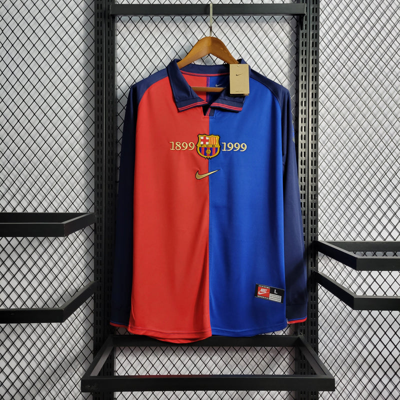 Camisa Barcelona Edição Comemorativa 100 Anos - Versão Retro Manga Longa