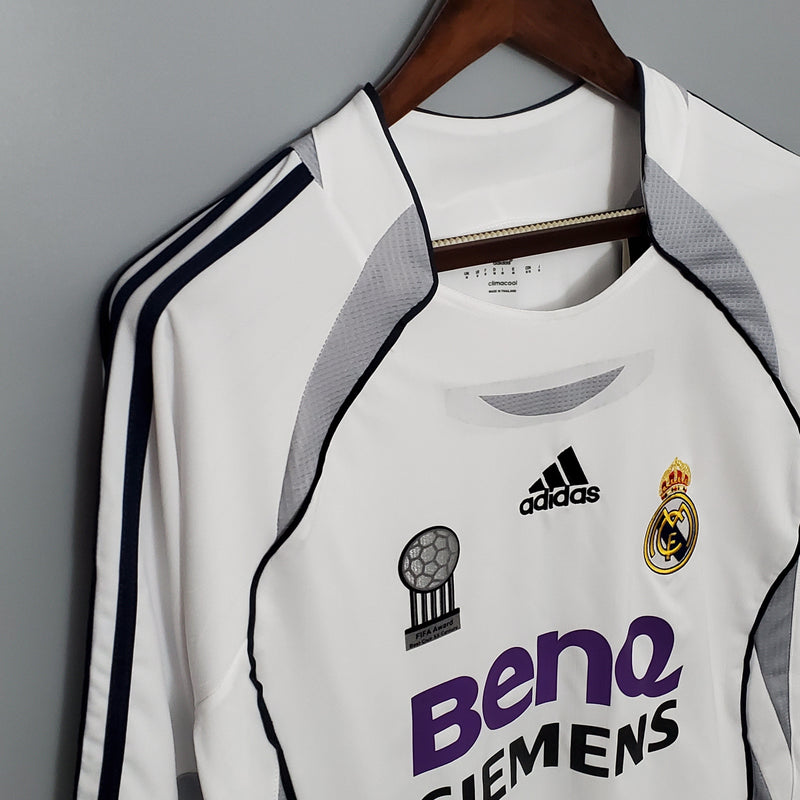 Camisa Real Madrid Titular 06/07 - Versão Retro Manga Longa