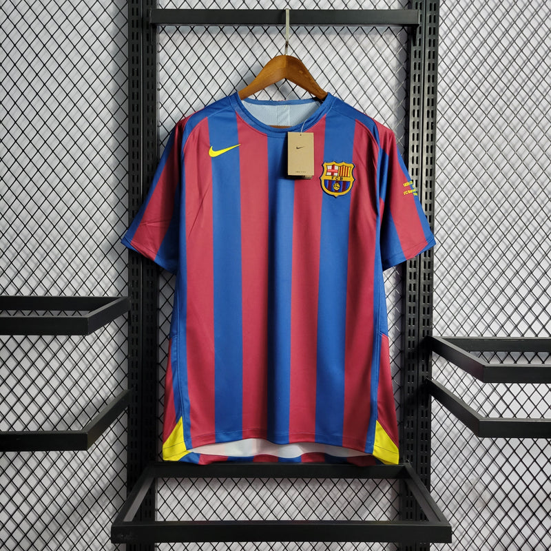 Camisa Barcelona Titular UCL FINAL 2006 - Versão Retro