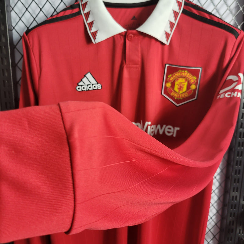 Camisa Manchester United Titular 22/23 - Versão Torcedor Manga Longa