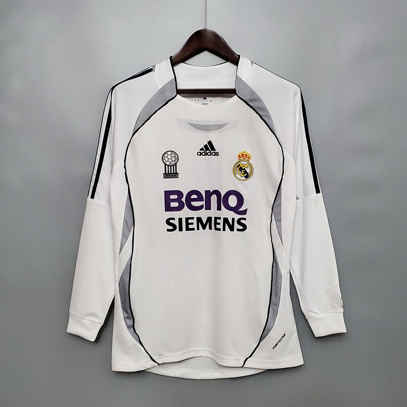 Camisa Real Madrid Titular 06/07 - Versão Retro Manga Longa