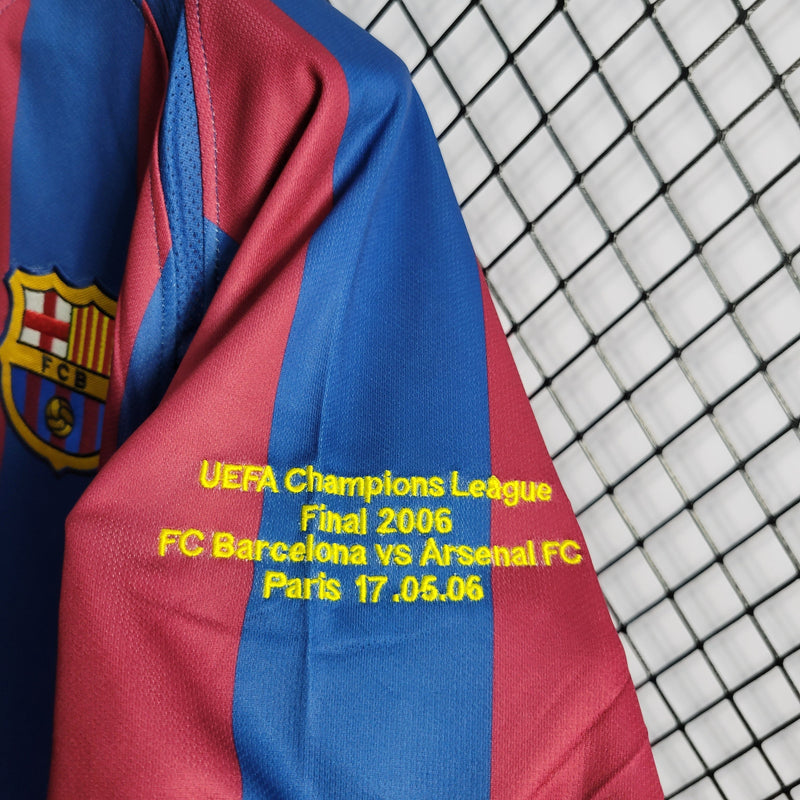 Camisa Barcelona Titular UCL FINAL 2006 - Versão Retro